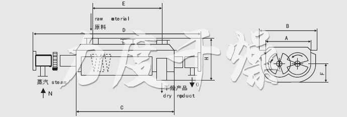 JYG系列空心槳葉干燥機安裝結構圖 JYG系列空心槳葉干燥機安裝結構圖