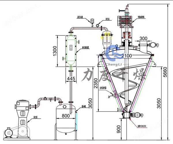 單錐3.jpg API原料藥單錐螺帶真空干燥機
